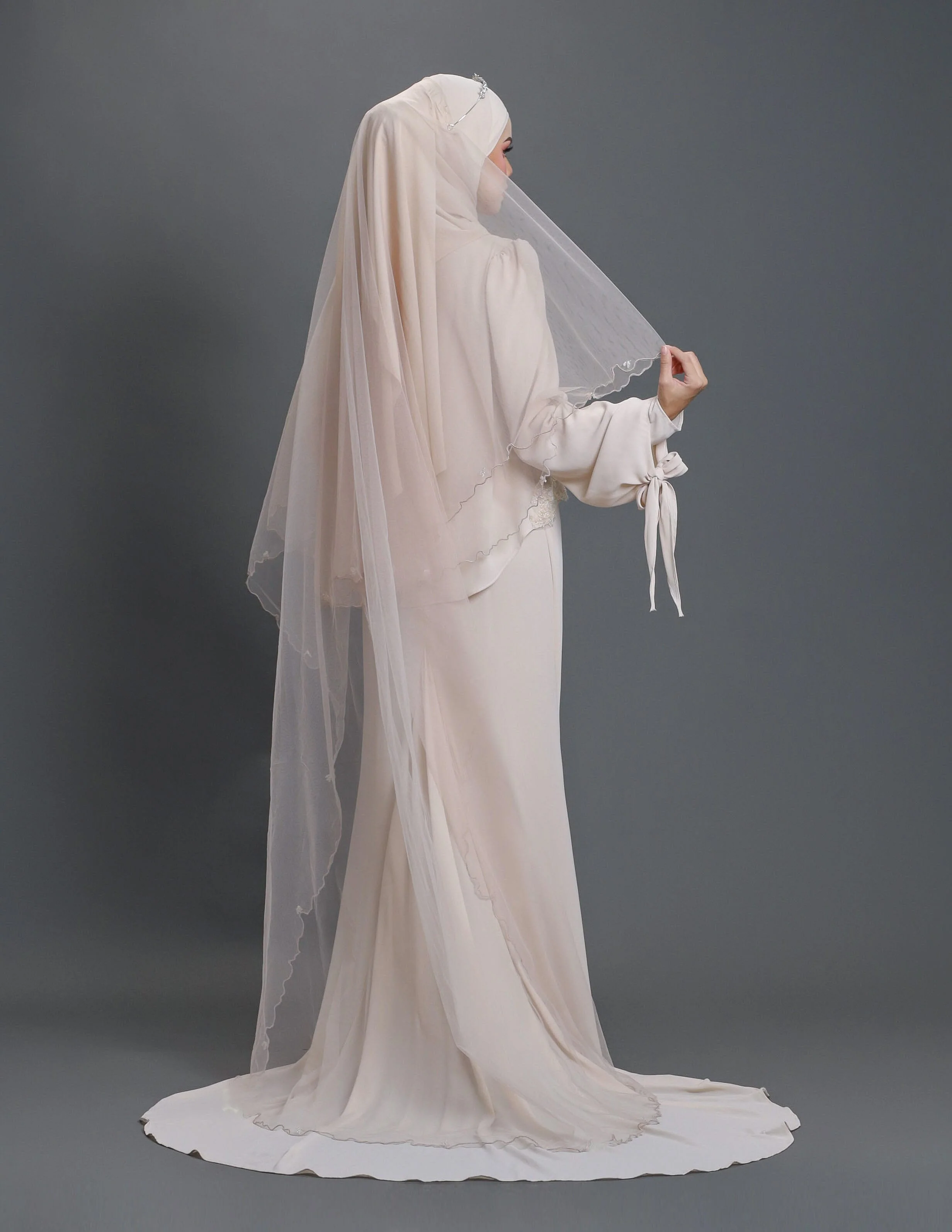 EMBROIDERY NET VEIL A17 (CHAMPAGNE) - Image 3