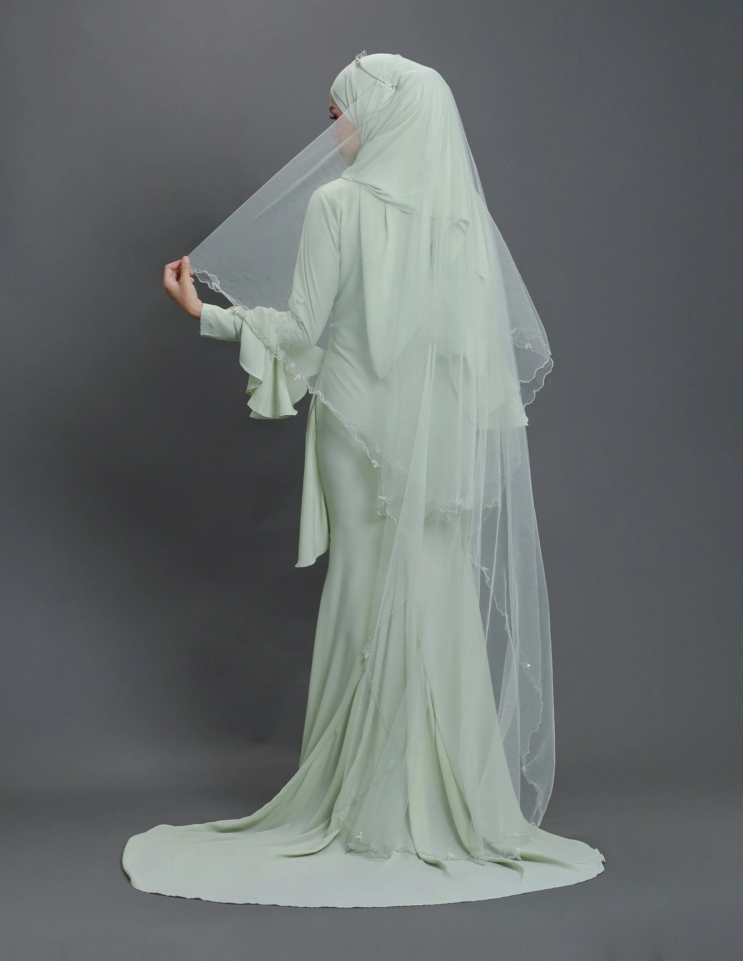 EMBROIDERY NET VEIL A17 (GREEN TEA) - Image 3