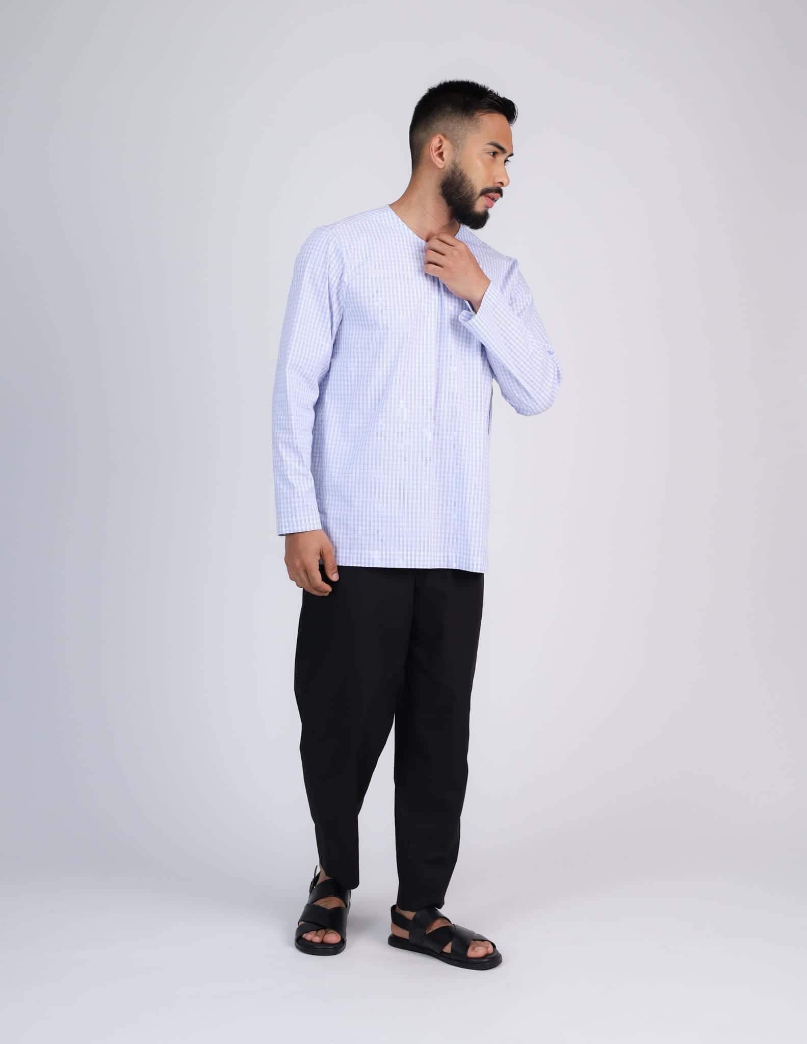 HAQEEM KURTA (LIGHT BLUE) - Image 4