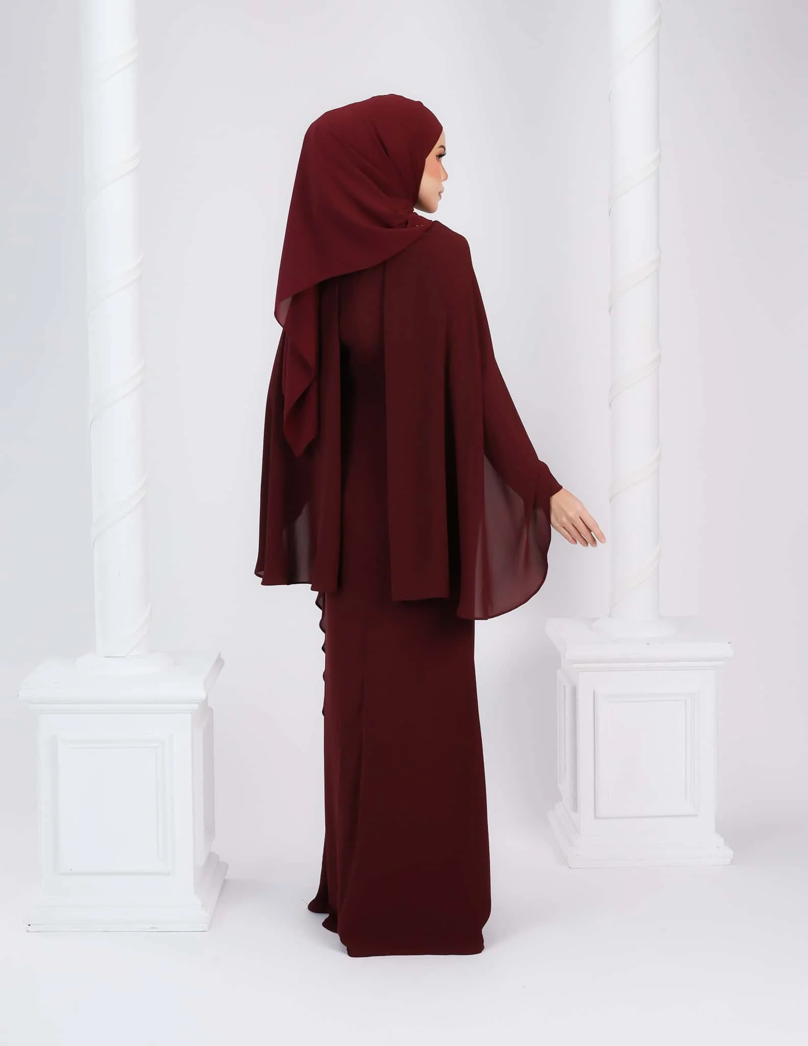 HYRA DRESS (BURGUNDY) - Image 4