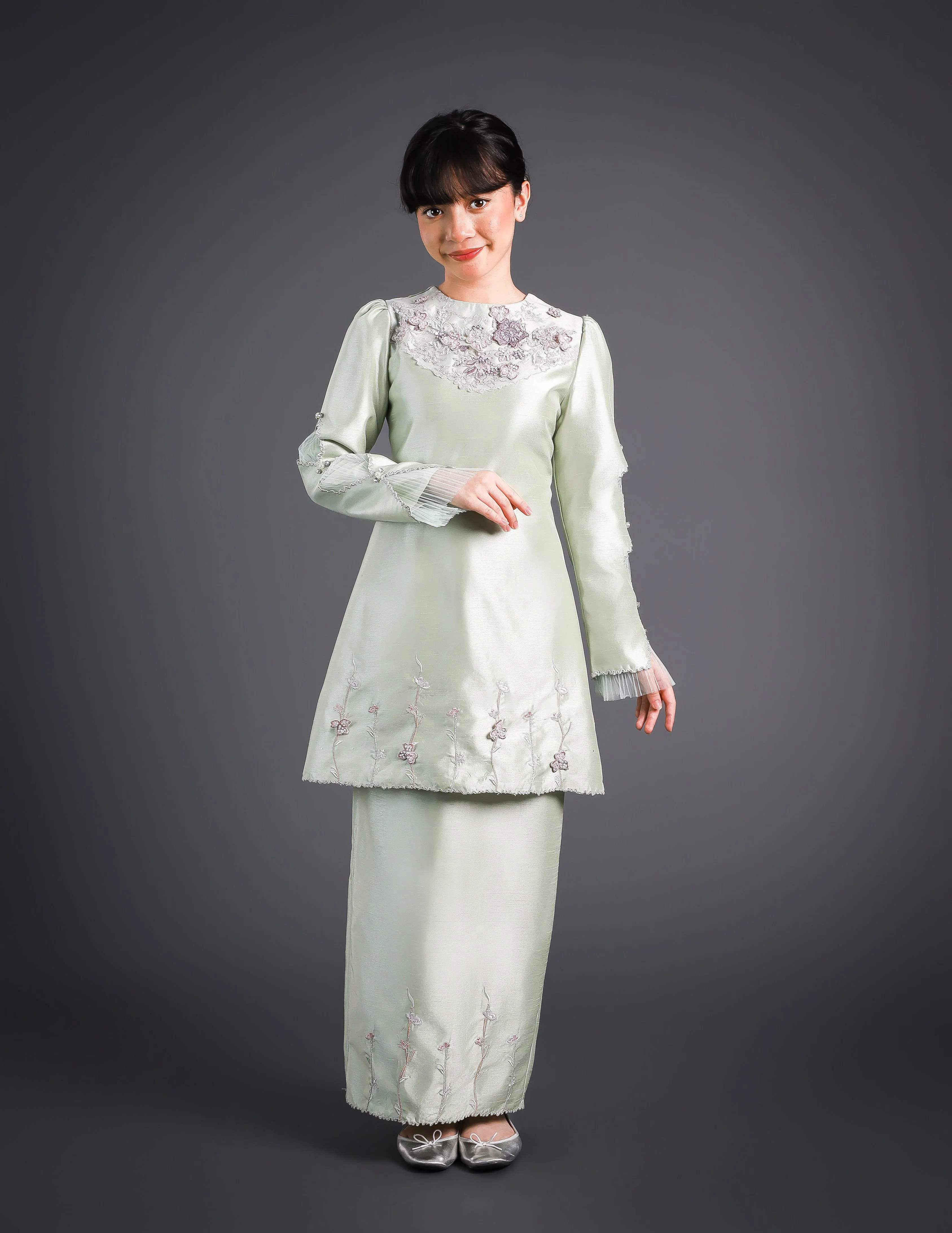 IRDINA KURUNG KIDS (GREEN TEA) - Image 5