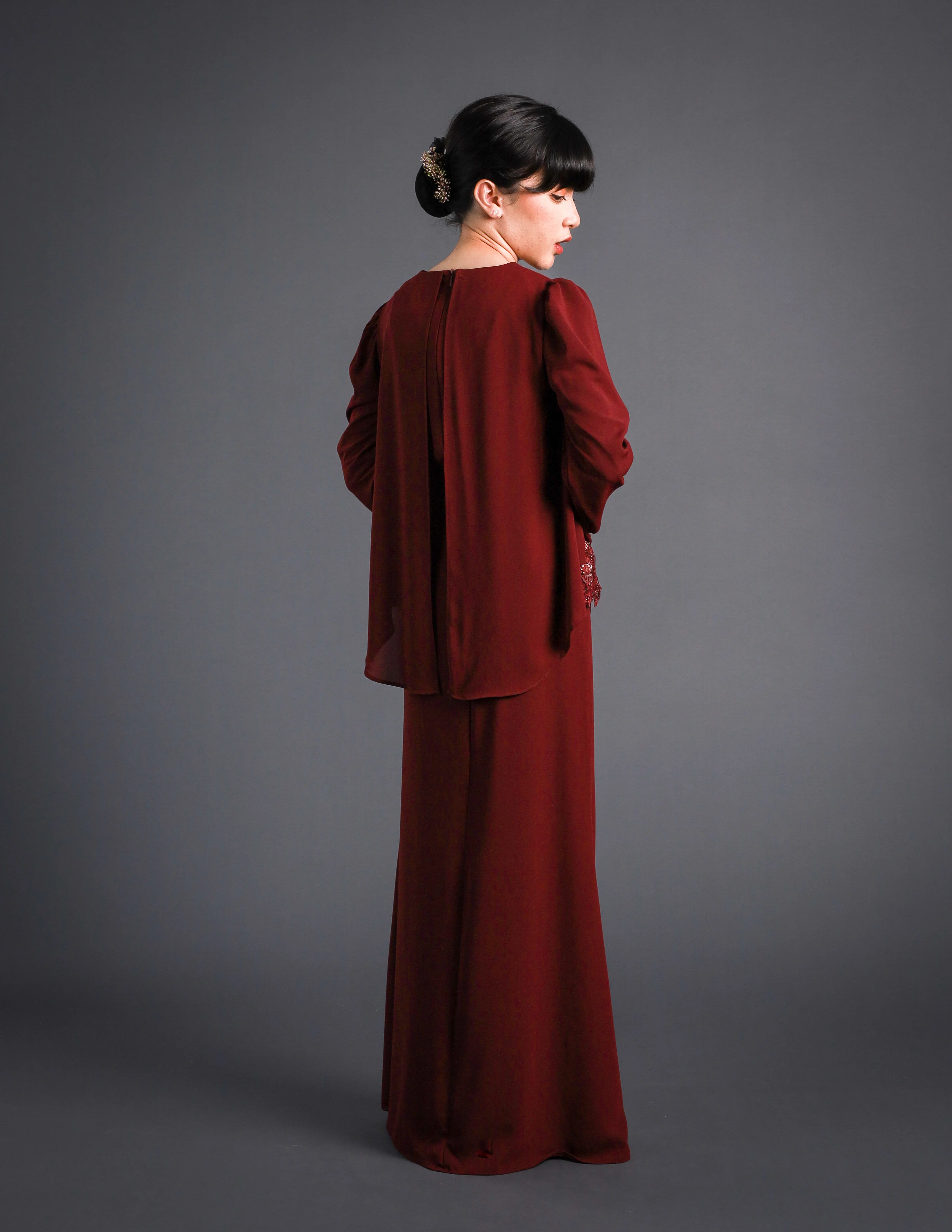 NERISSA KURUNG KIDS (BURGUNDY) - Image 6