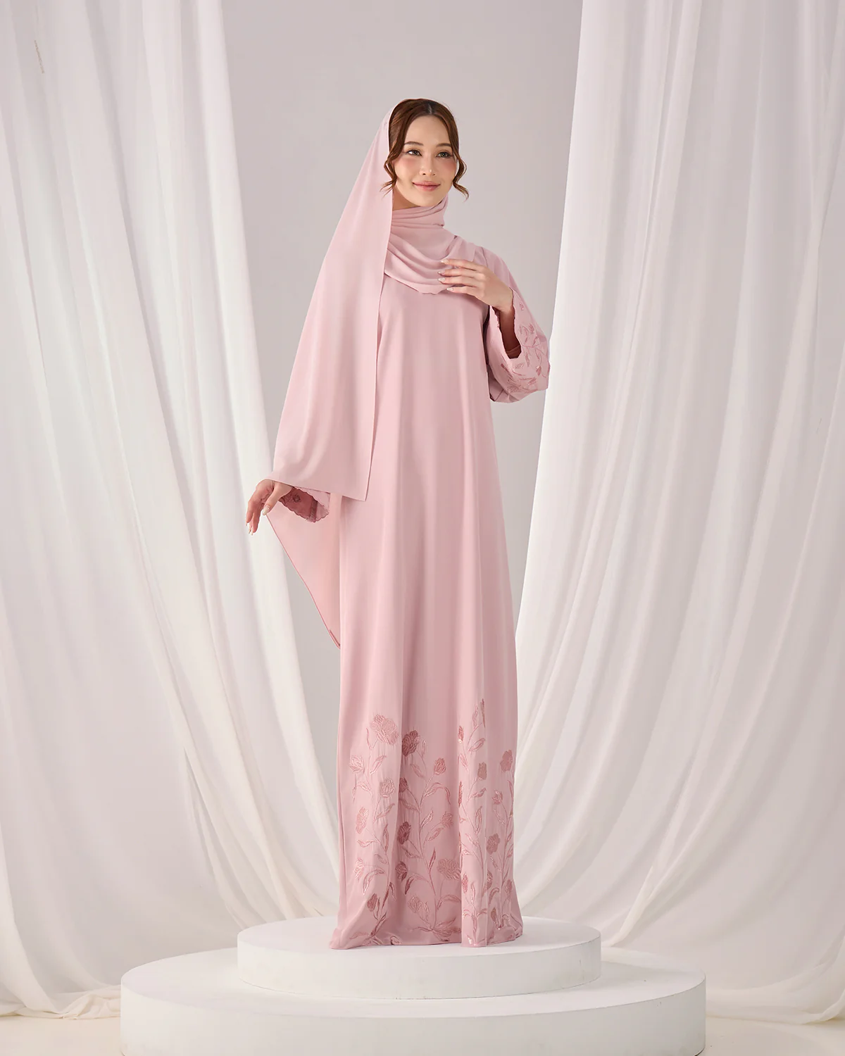 QAFIYA ABAYA (DUSTY PINK) - Image 3
