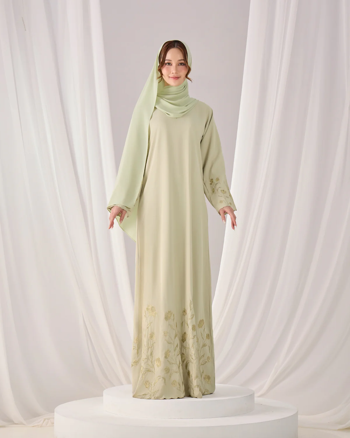 QAFIYA ABAYA (GREEN TEA) - Image 3