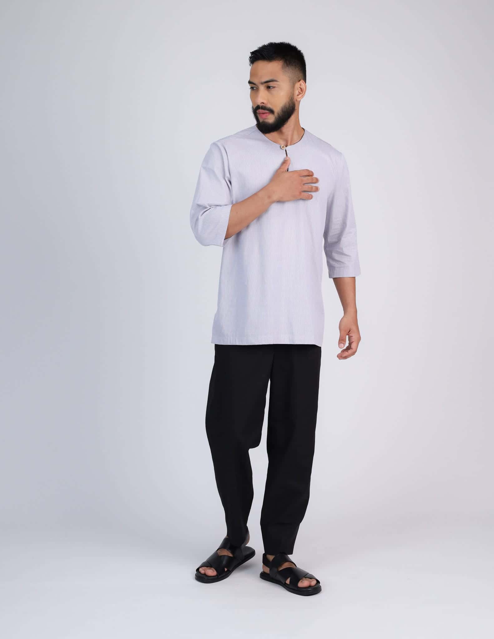 ZAFAR KURTA (GREY) - Image 5